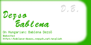 dezso bablena business card